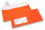 Enveloppes fluo - orange, avec fenêtre 45 x 90 mm, position de la fenêtre à 20 mm du gauche et à 15 mm du bas | Paysdesenveloppes.be