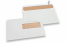 Enveloppes blanc cassé à fenêtre, 156 x 220 mm (EA5), fenêtre à droite 40 x 110 mm, position de la fenêtre à 15 mm du droit et à 66 mm du bas, 90 gr. | Paysdesenveloppes.be