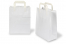 Sacs papier kraft avec anses plates- blanc, 220 x 105 x 280 mm | Paysdesenveloppes.be