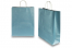 Sacs papier kraft avec anses rondes - bleu métallisé, 320 x 120 x 410 mm, 100 gr | Paysdesenveloppes.be