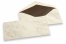 Enveloppes Marbre - 96 x 181 mm, marbré beige, doublure intérieure beige | Paysdesenveloppes.be