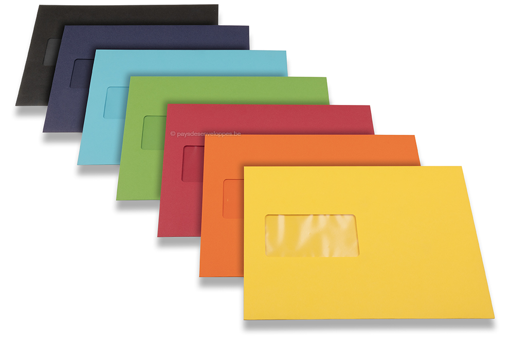 Enveloppes à fenêtre colorées